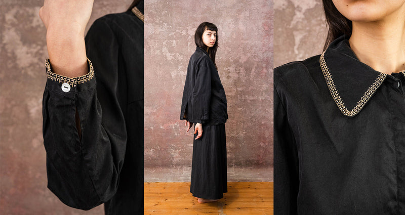 sula clothing silk cotton croccante — shirt and tin pants