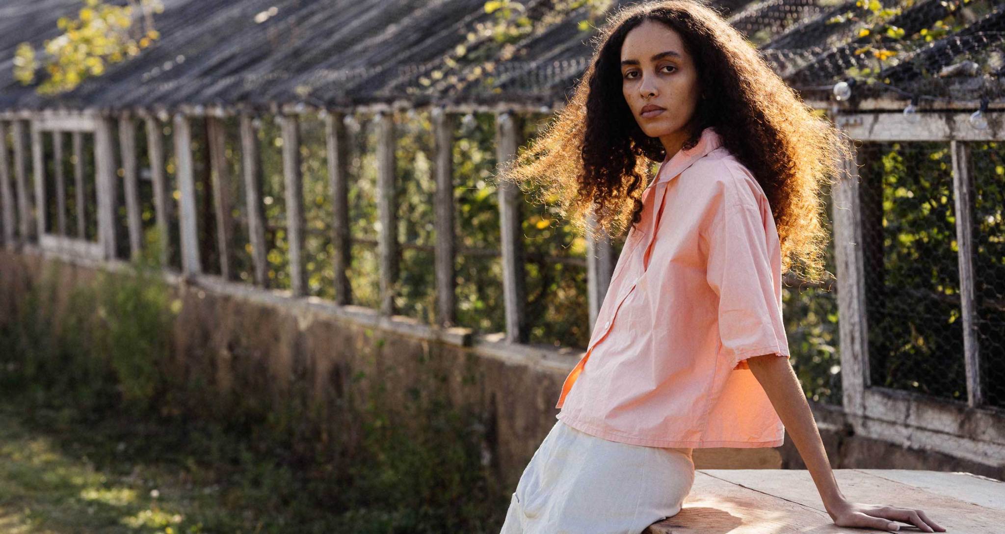sula clothing ss25 photoshoot at spring garden nursery west sussex
