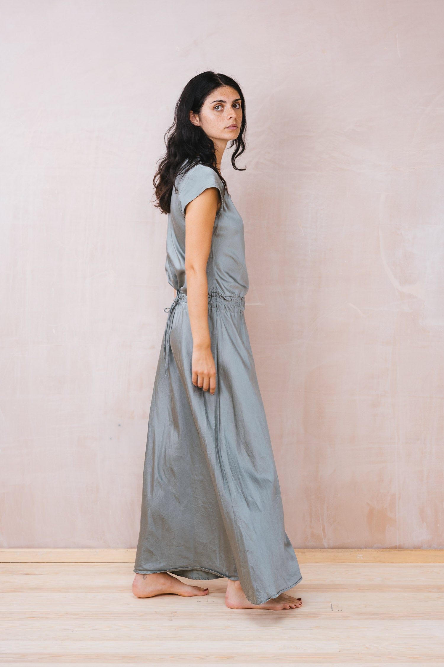 bias cut dress silk cotton satin