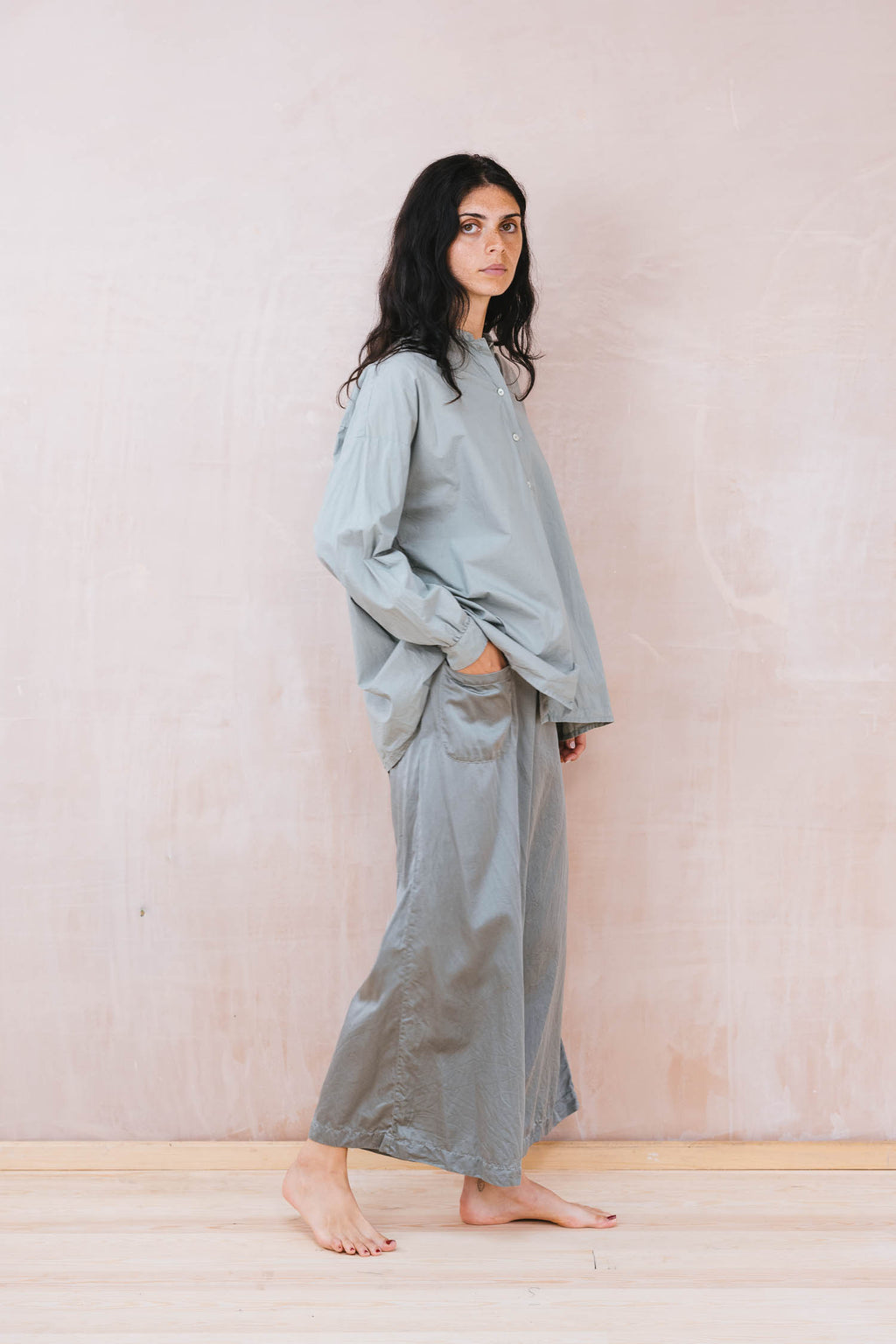 button thru shirt cotton poplin