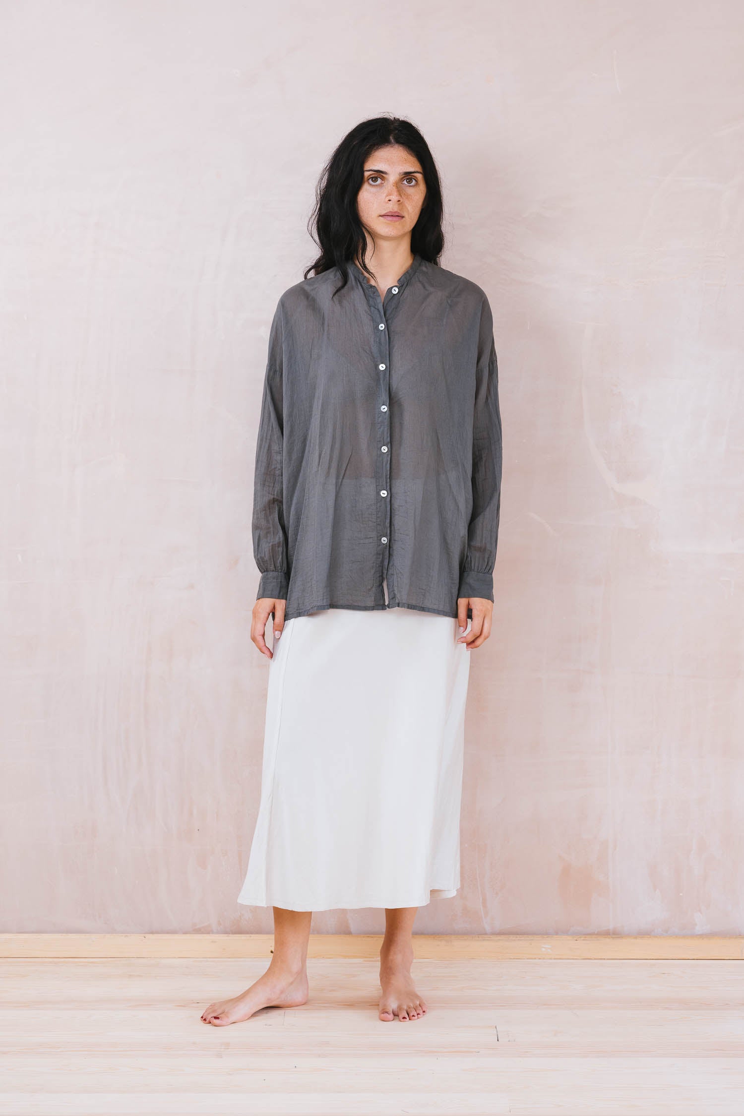 button thru shirt cotton voile