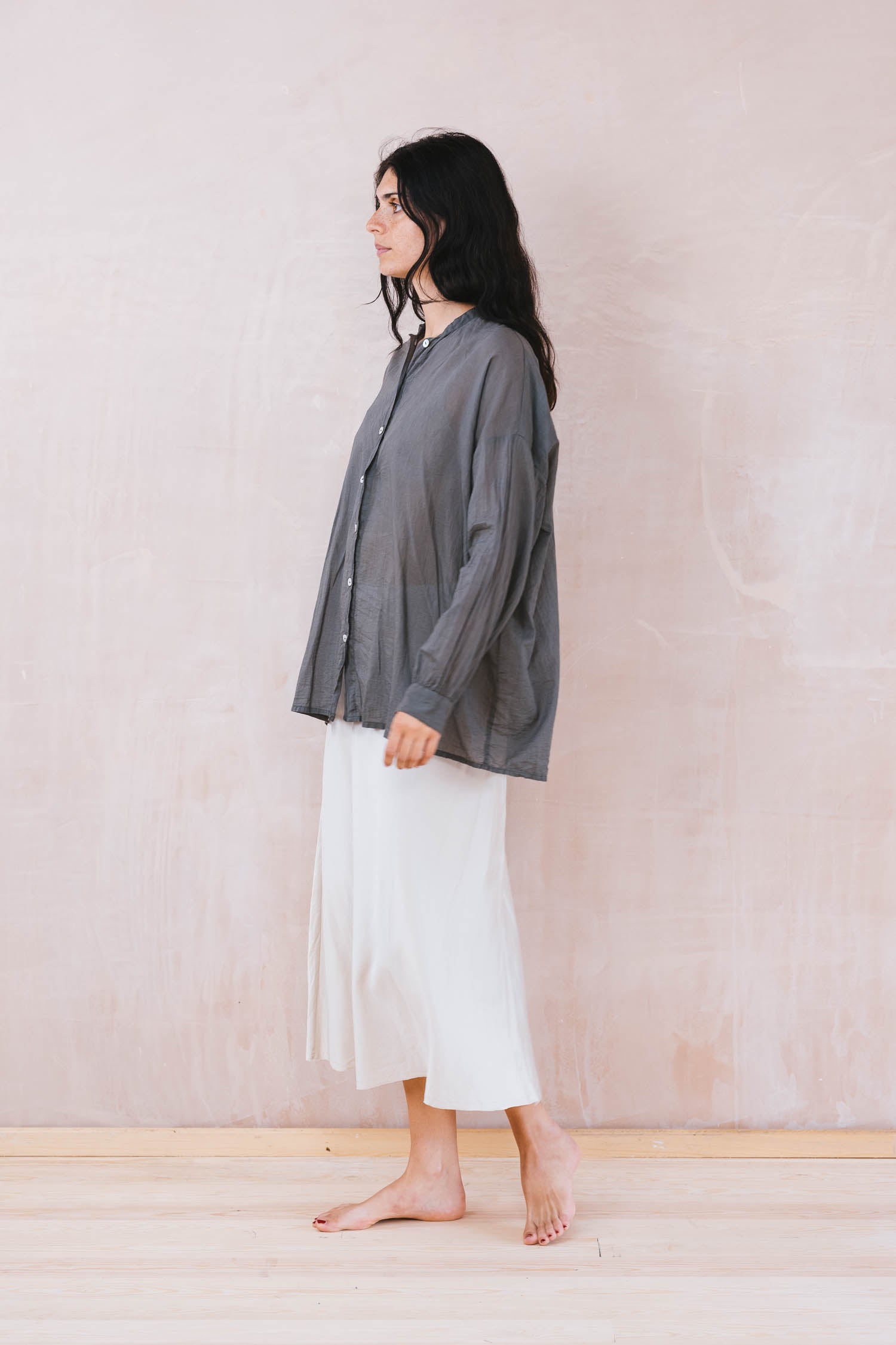 button thru shirt cotton voile