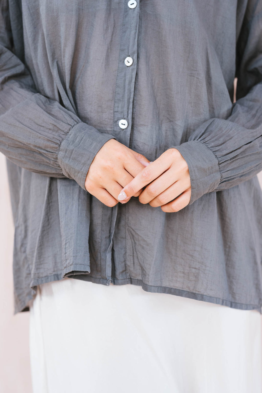button thru shirt cotton voile