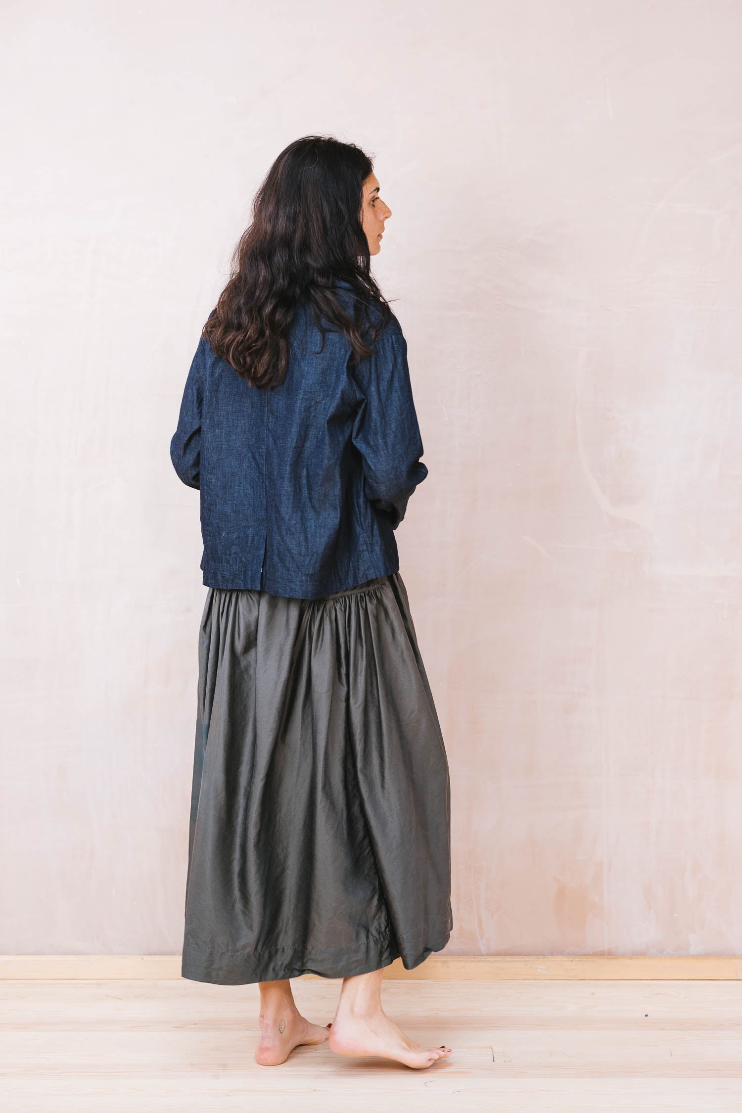 new frida skirt silk cotton satin