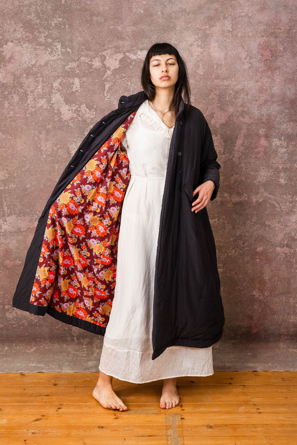 cuddle coat with flower lining