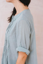 cuffless pleat shirt cotton voile