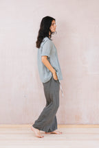cuffless pleat shirt cotton voile