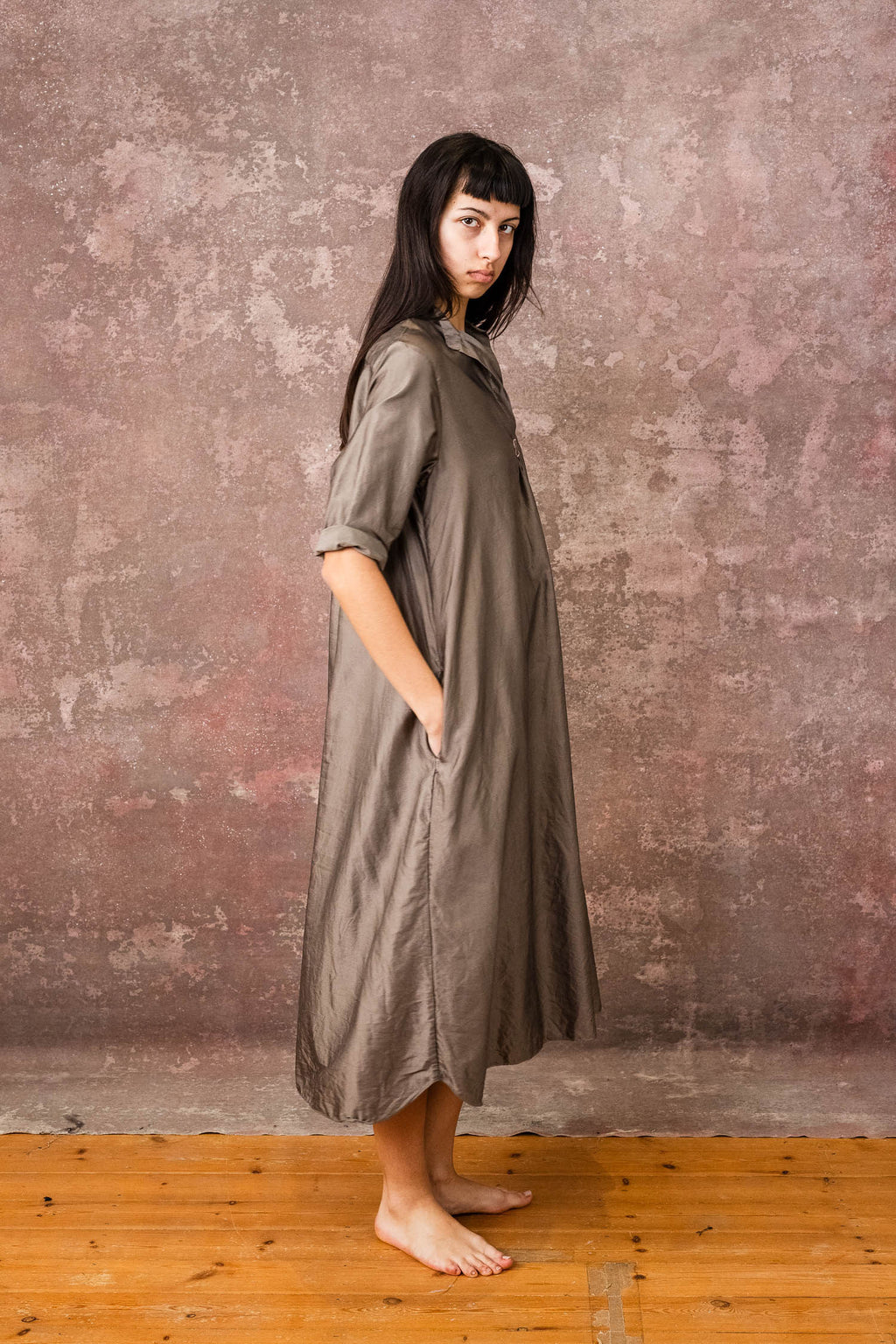 dewey dress silk cotton satin