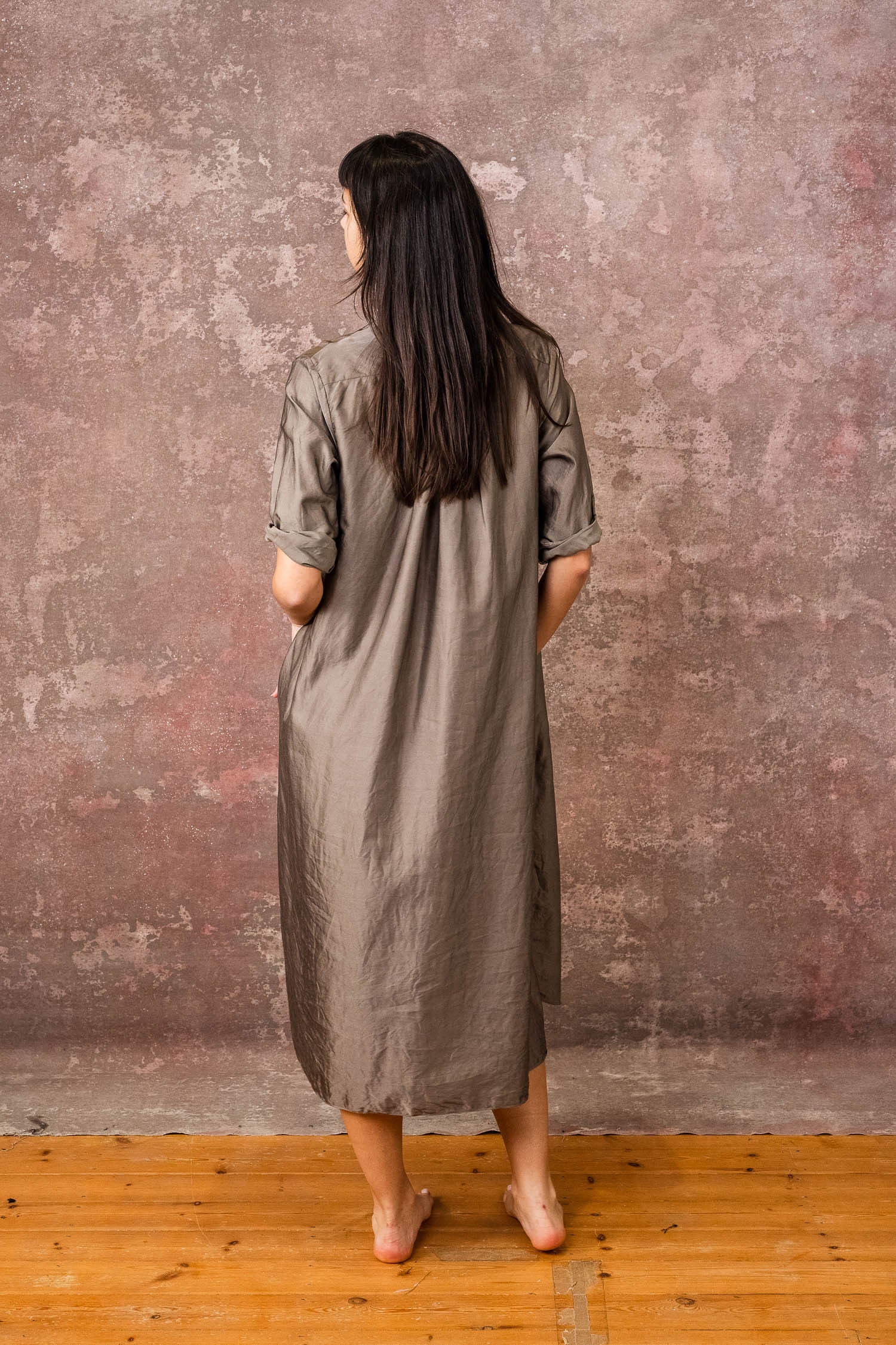 dewey dress silk cotton satin