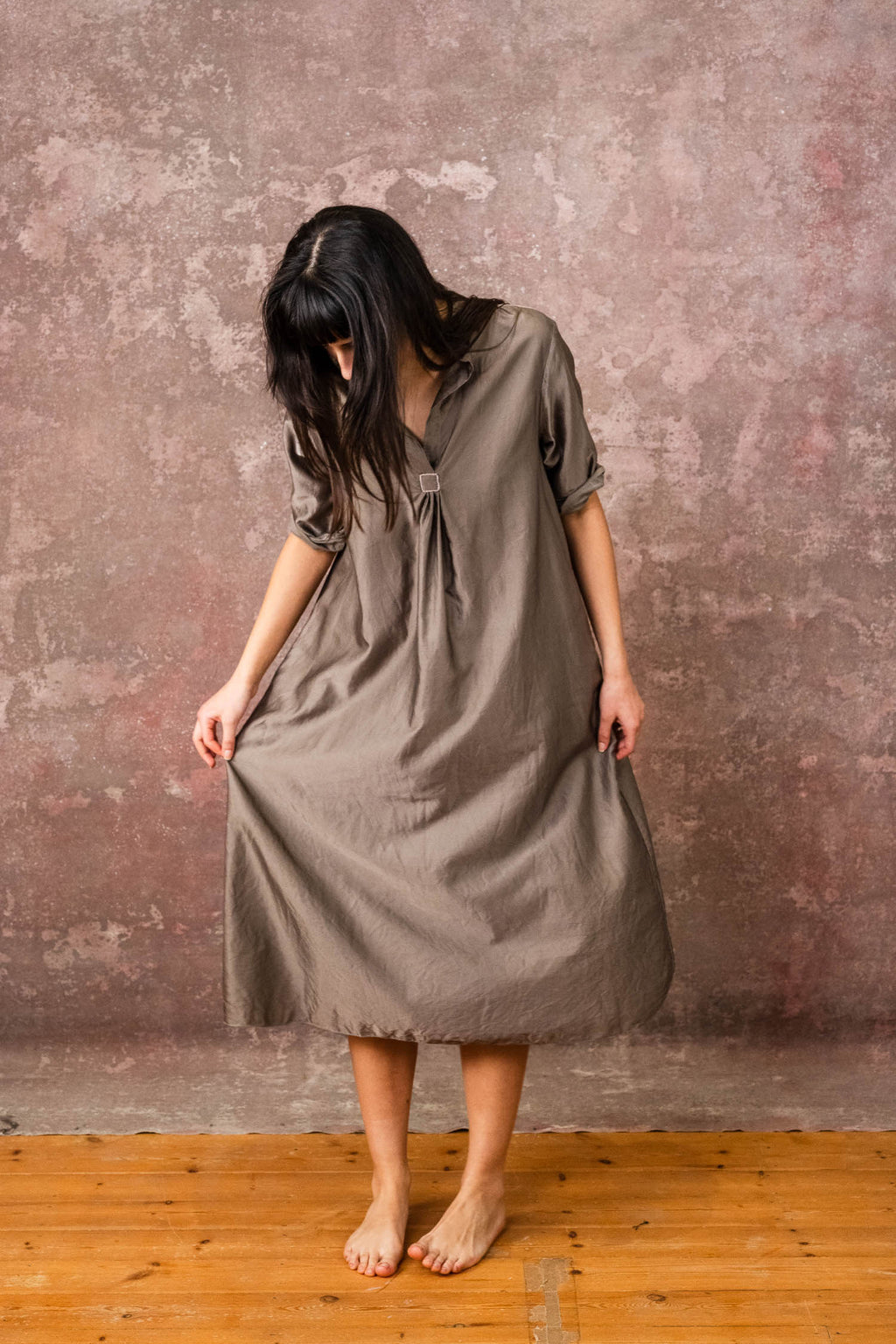 dewey dress silk cotton satin