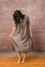 dewey dress silk cotton satin