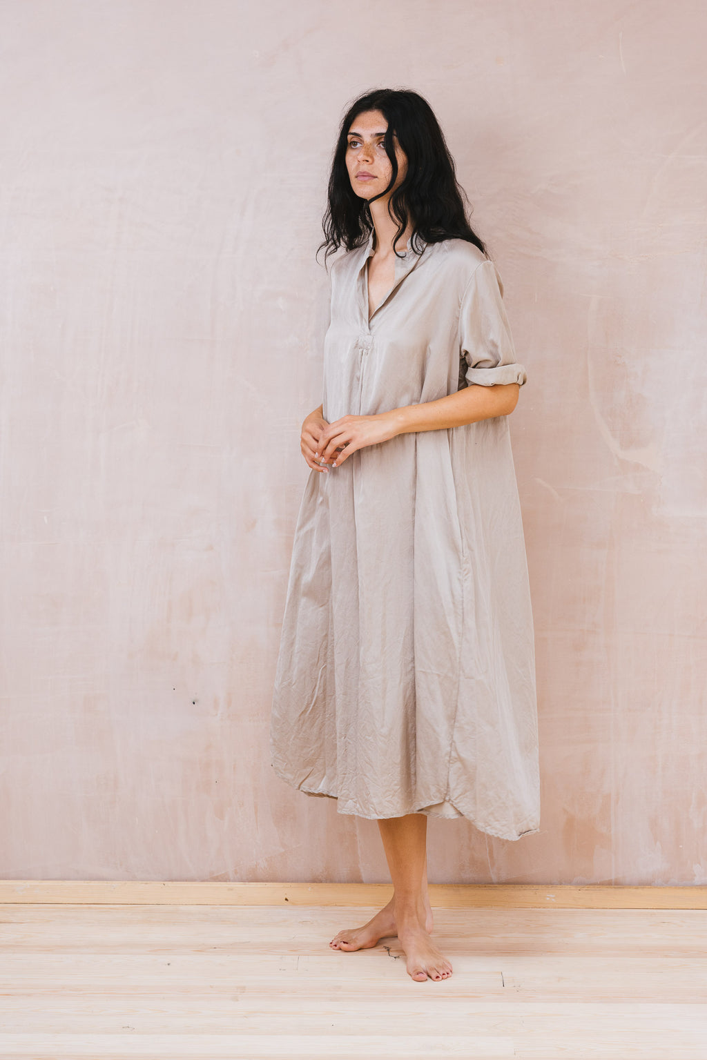 dewey dress silk cotton satin