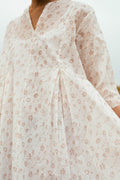double pleat dress printed
