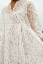 double pleat dress printed
