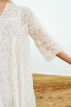 double pleat dress printed