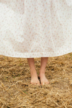 double pleat dress printed
