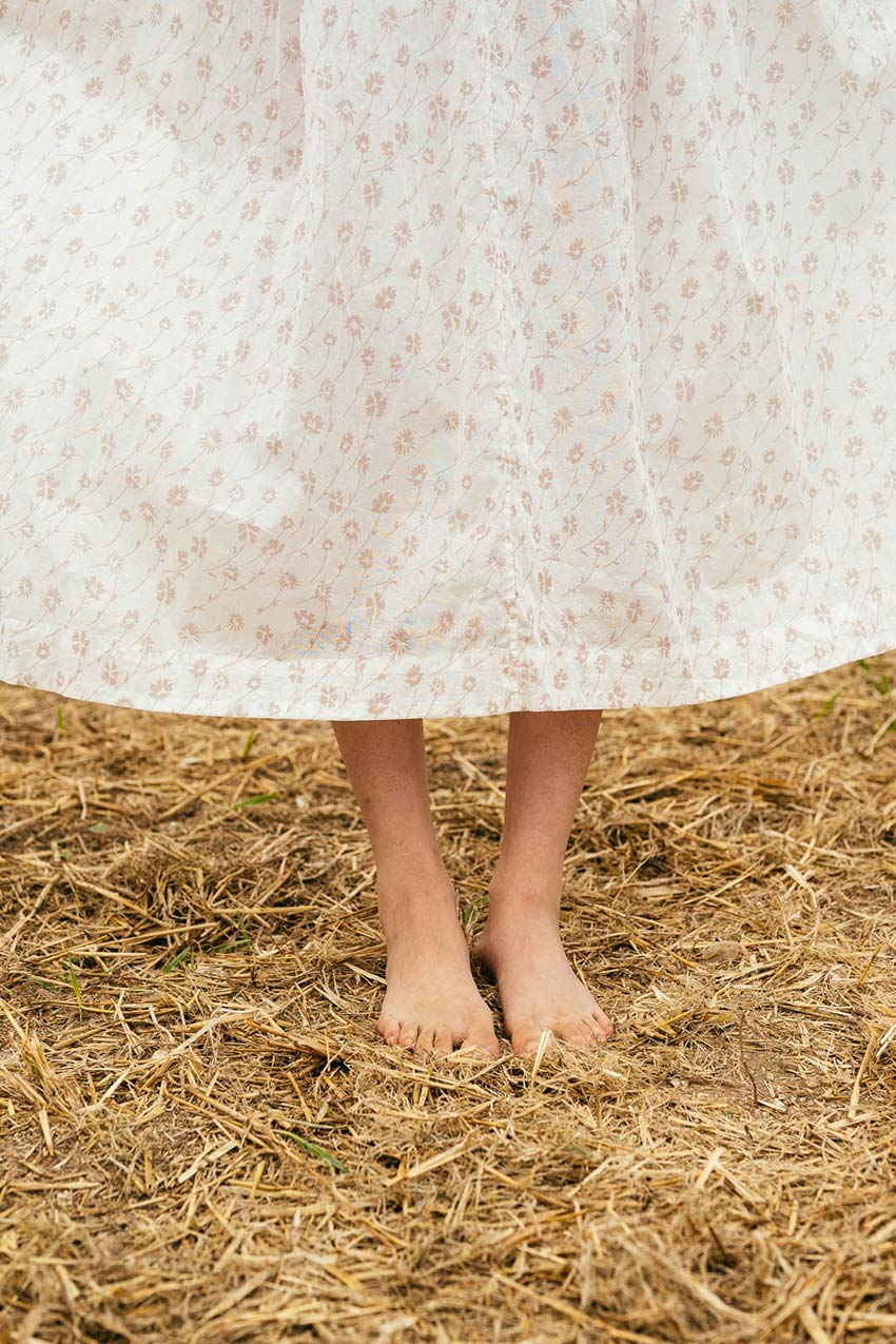 double pleat dress printed