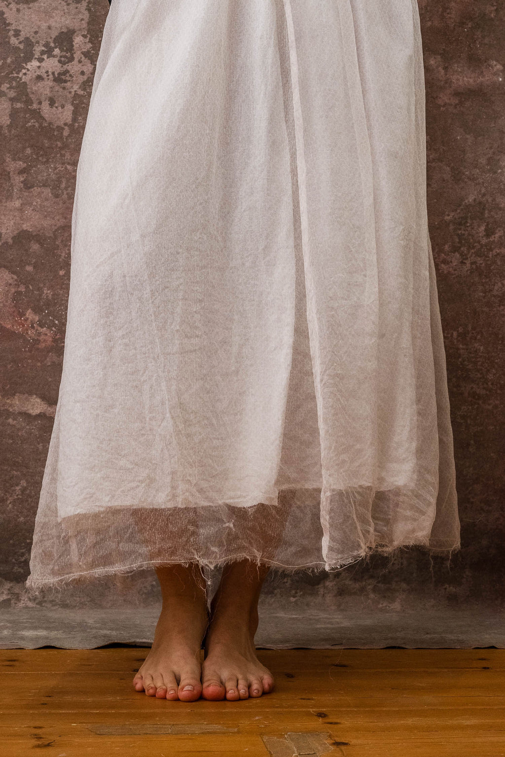 elastic top skirt silk organza print