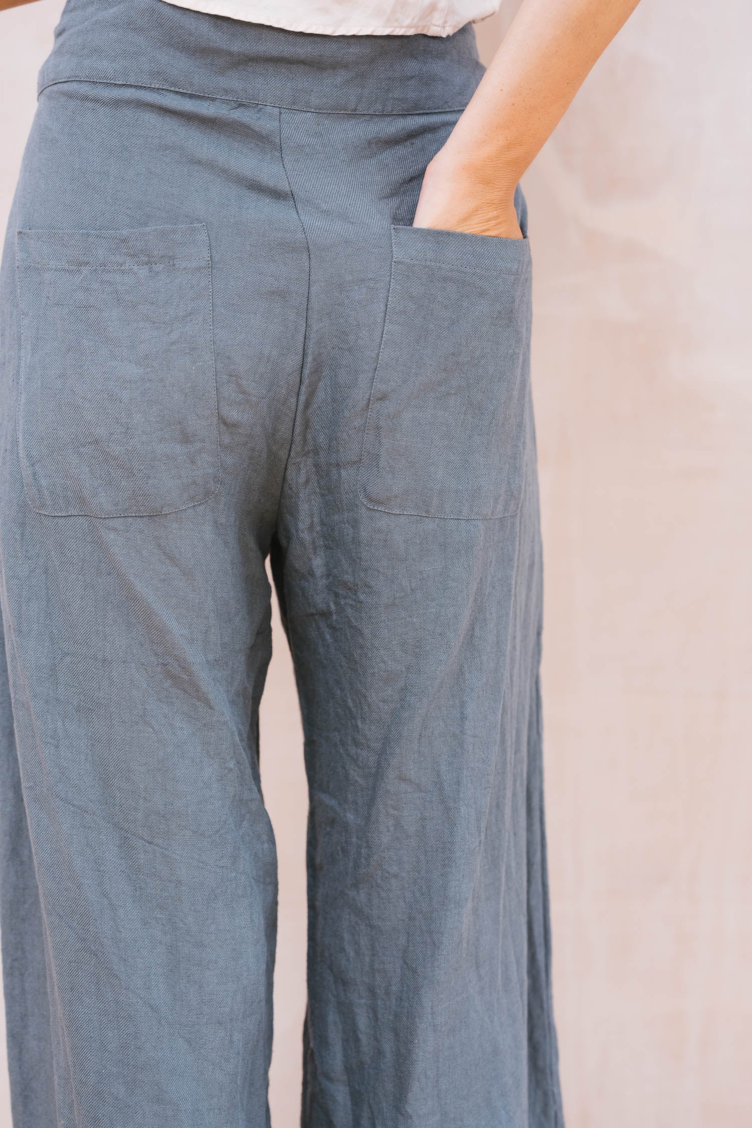 flare pants linen