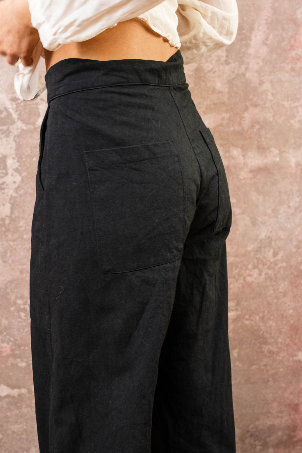 flare pants cotton twill