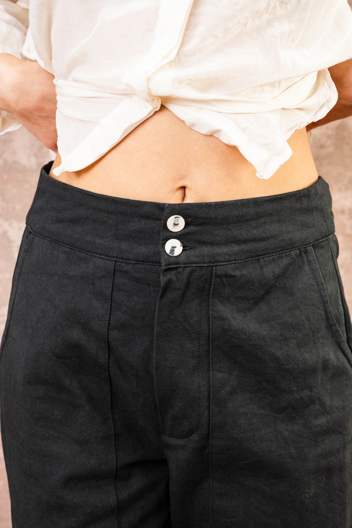 flare pants cotton twill