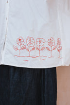flowers button thru shirt kilberry cotton