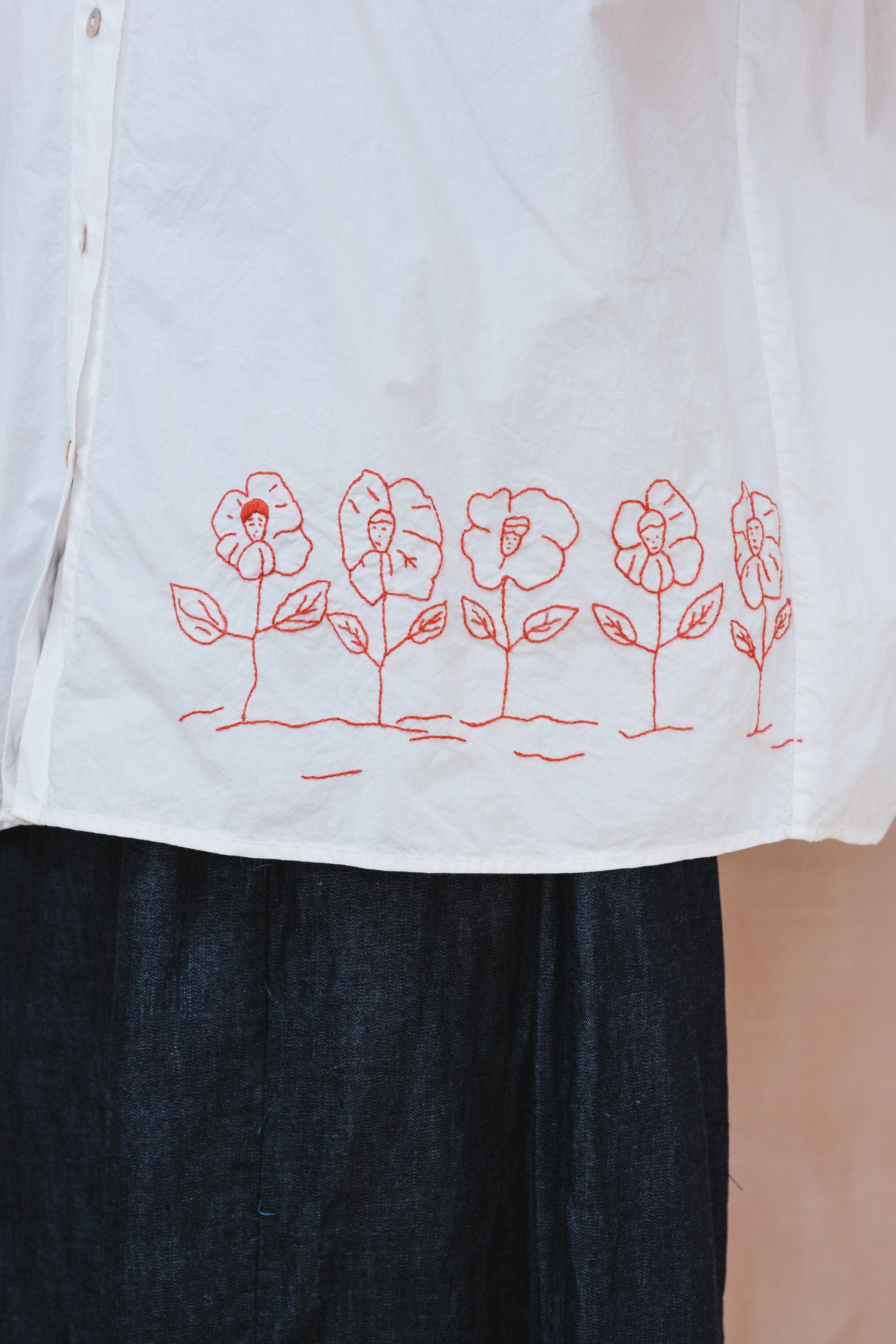 flowers button thru shirt kilberry cotton