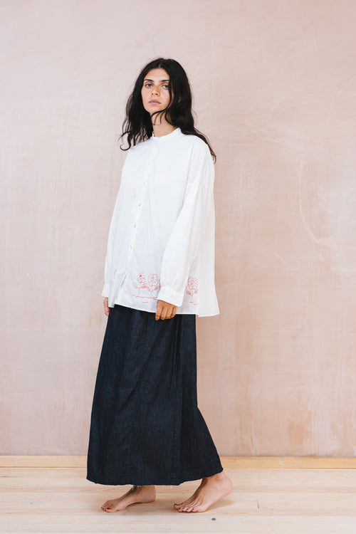 flowers button thru shirt kilberry cotton