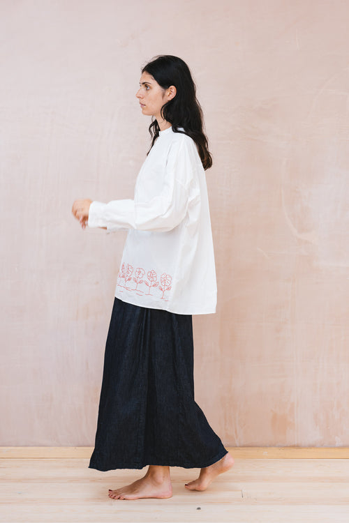 flowers button thru shirt kilberry cotton