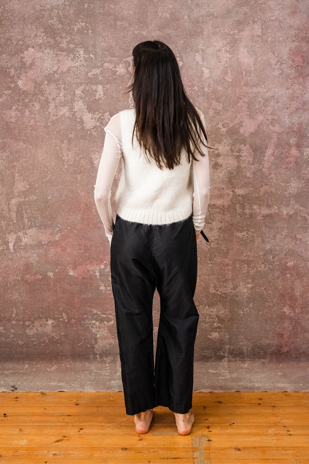 wide leg japan pants silk cotton croccante