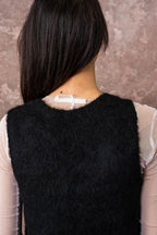 fluffy alpaca flower vest