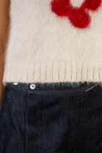 fluffy alpaca flower vest