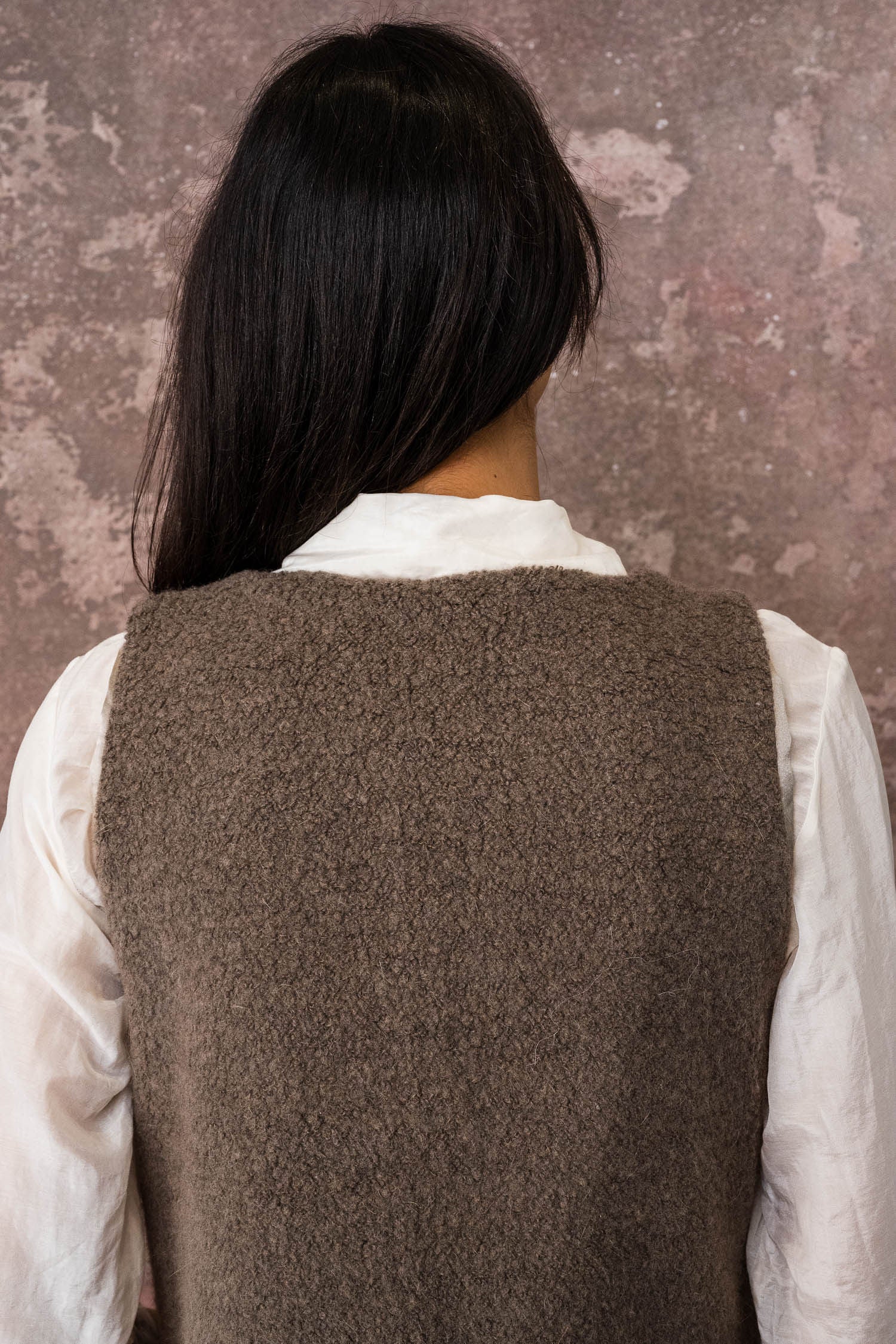 fluffy tie vest