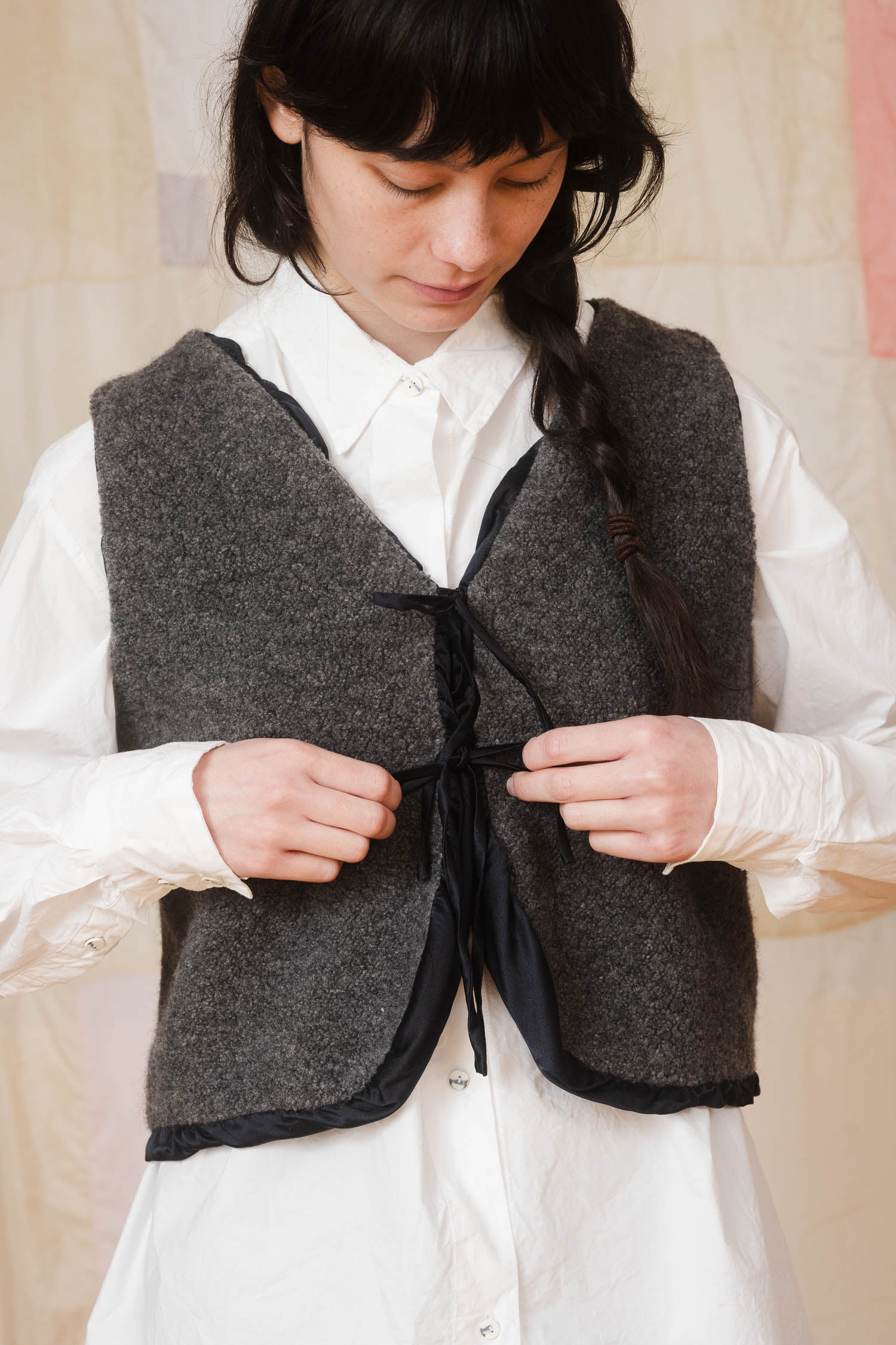 sale fluffy tie vest