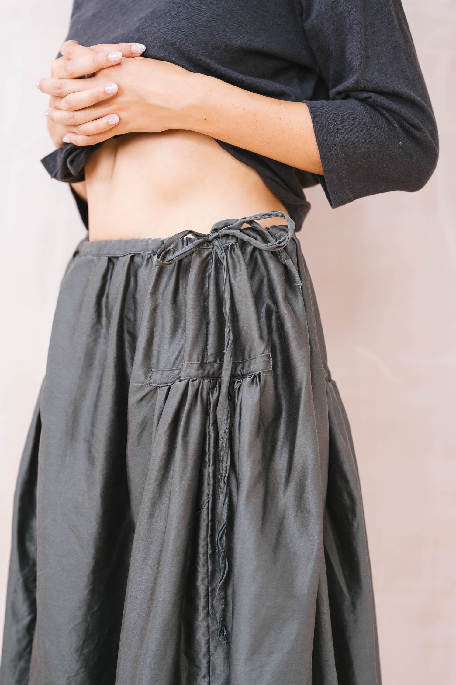 new frida skirt silk cotton satin