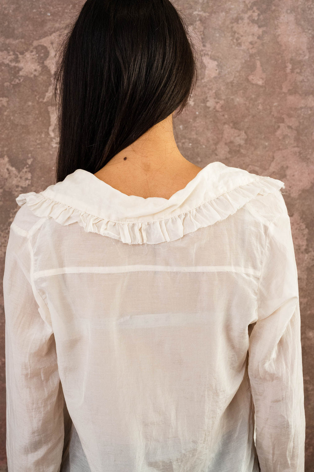frill blouse silk cotton voile