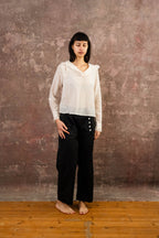 frill blouse silk cotton voile