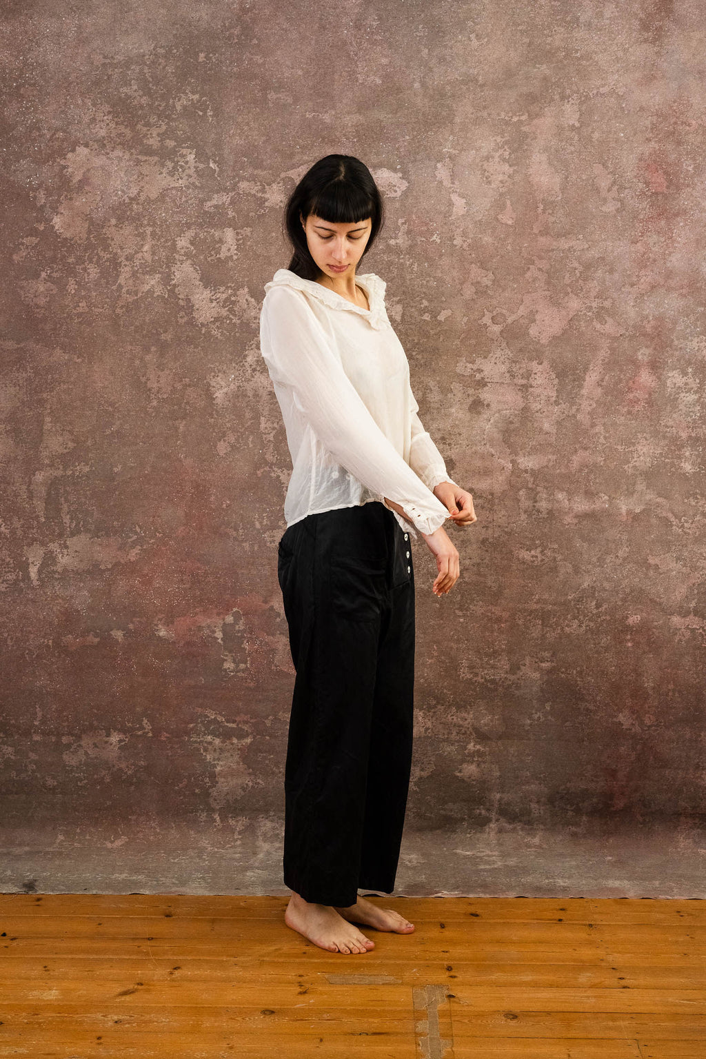 frill blouse silk cotton voile