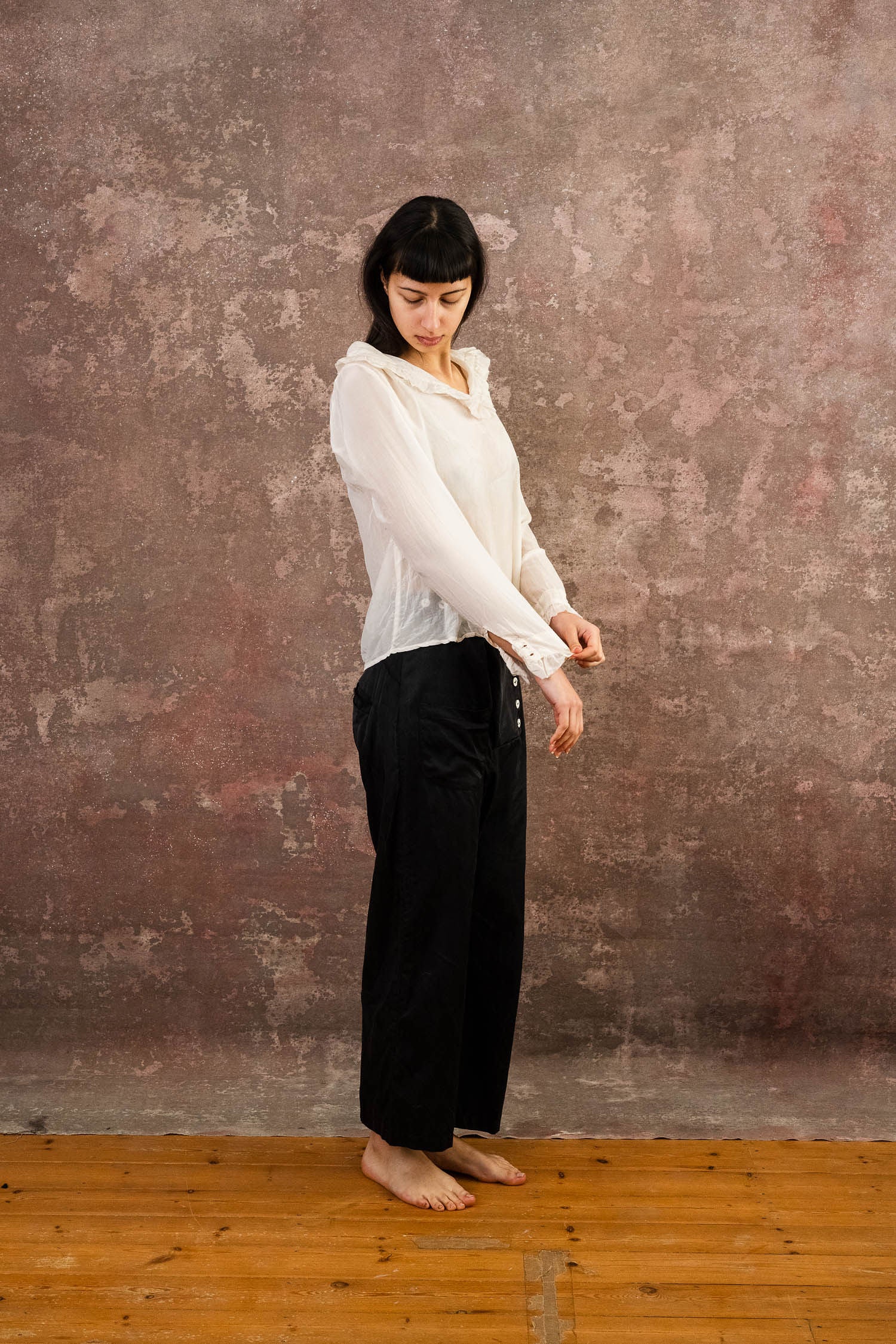 frill blouse silk cotton voile