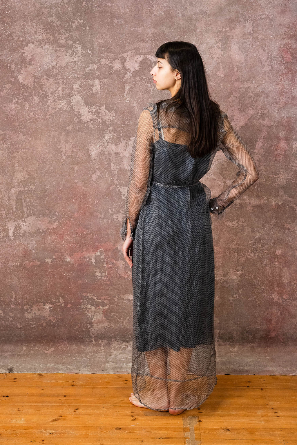 frill dress organza print