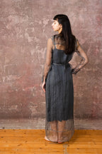 frill dress organza print