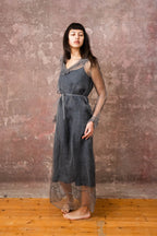 frill dress organza print