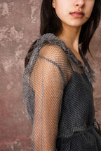 frill dress organza print