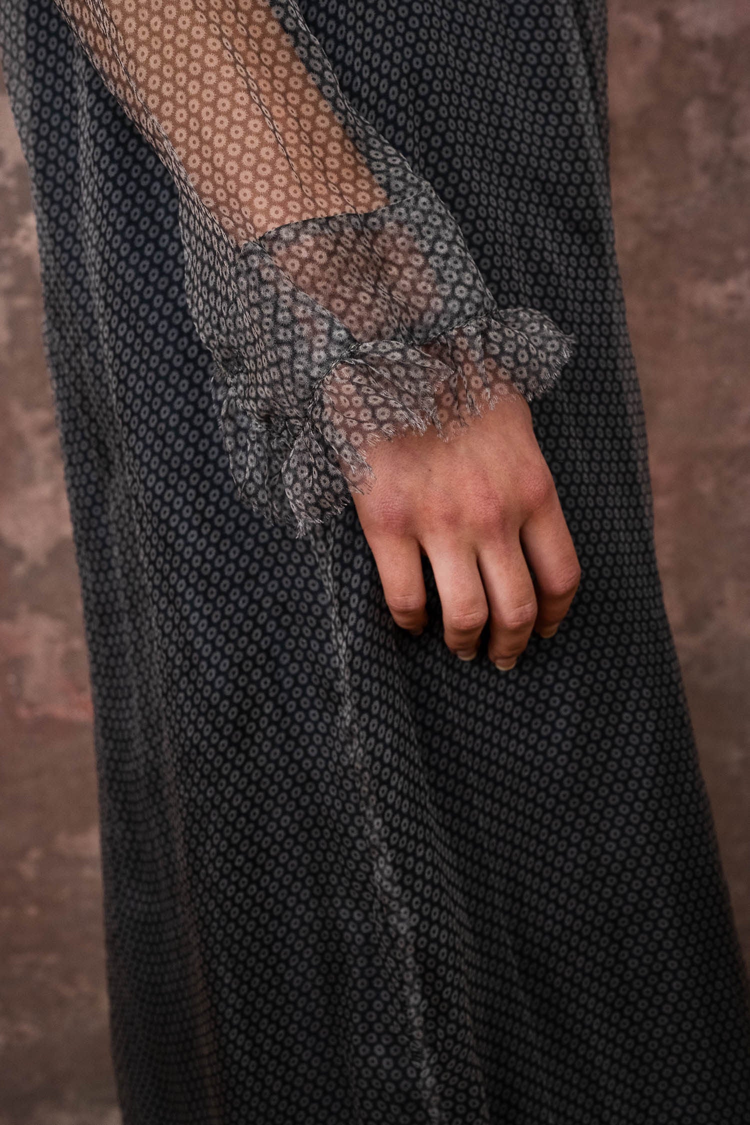 frill dress organza print