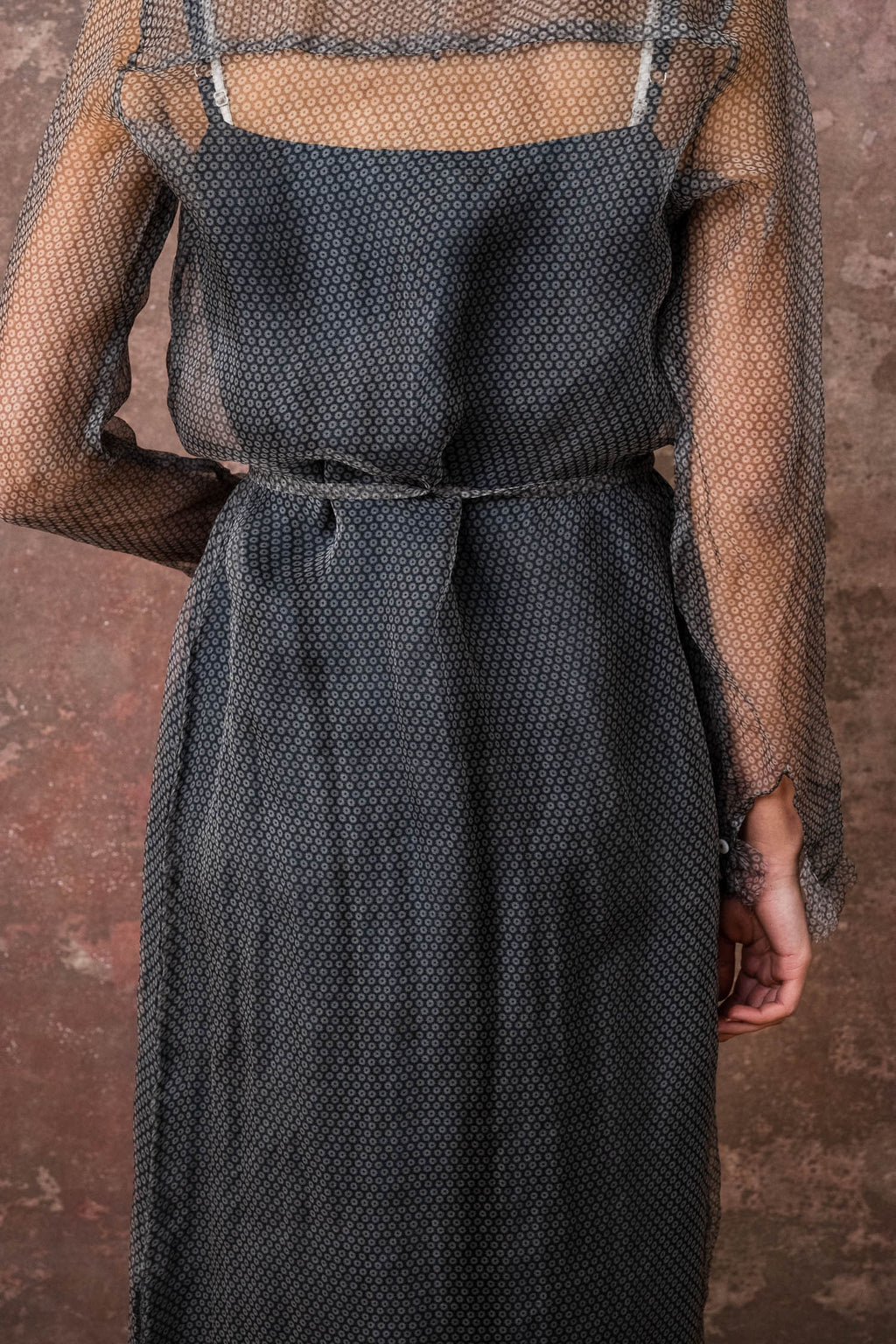 frill dress organza print