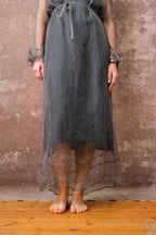 frill dress organza print