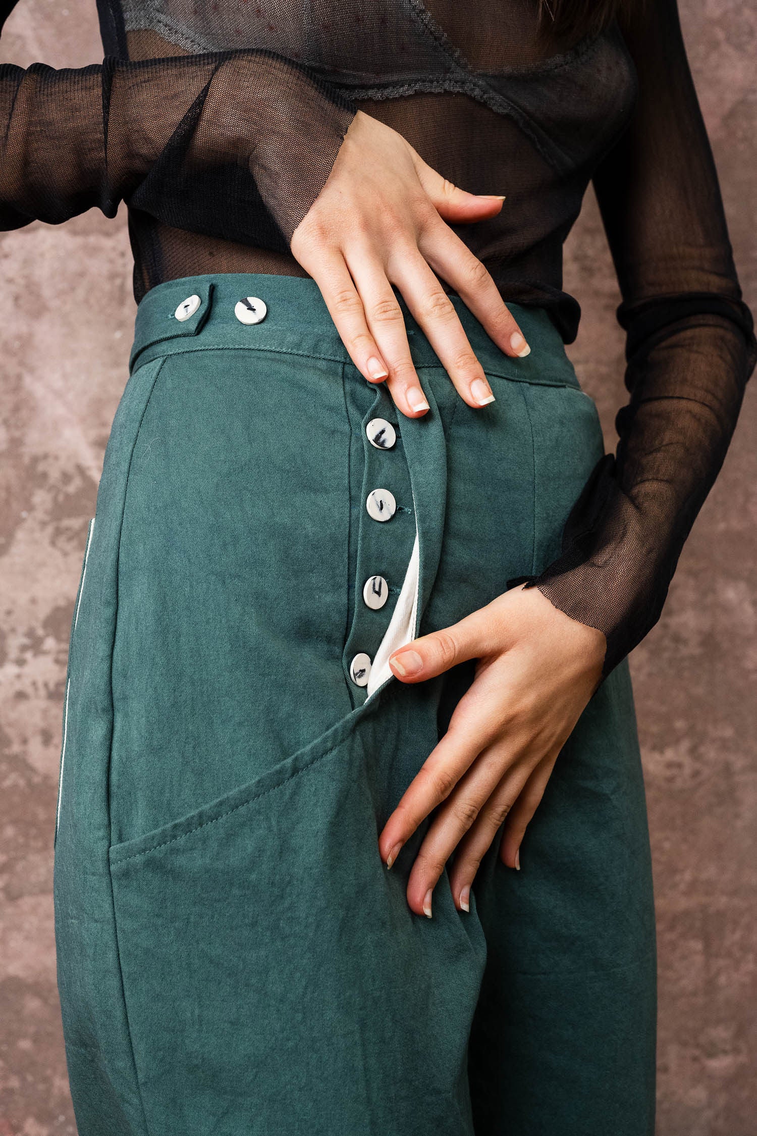 hem pants cotton twill