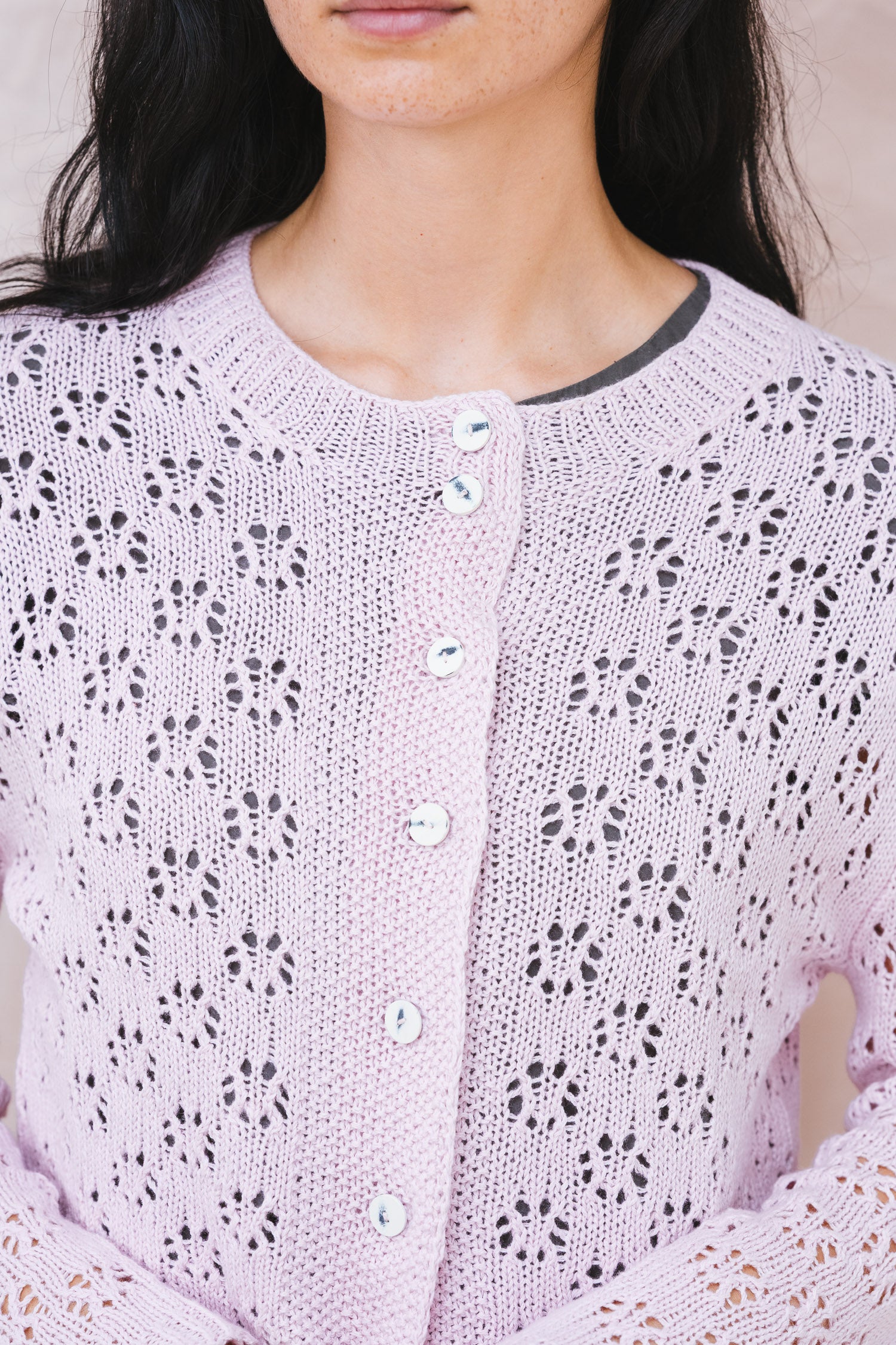 nickel cardigan lacey cotton cashmere