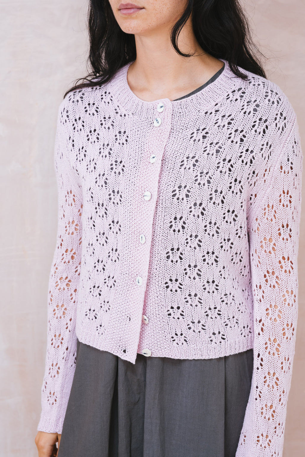 nickel cardigan lacey cotton cashmere