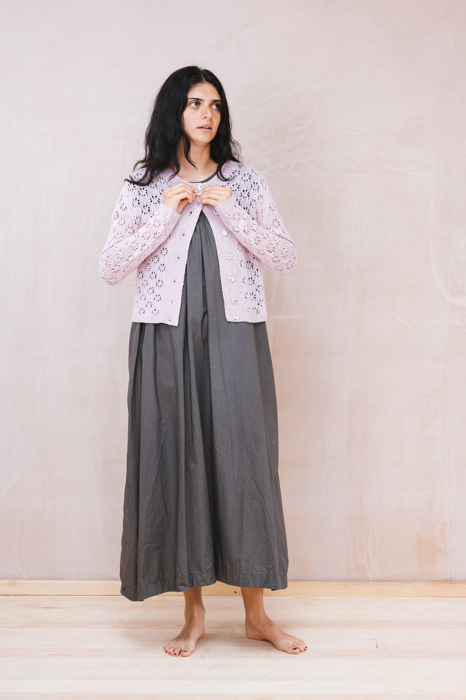 nickel cardigan lacey cotton cashmere